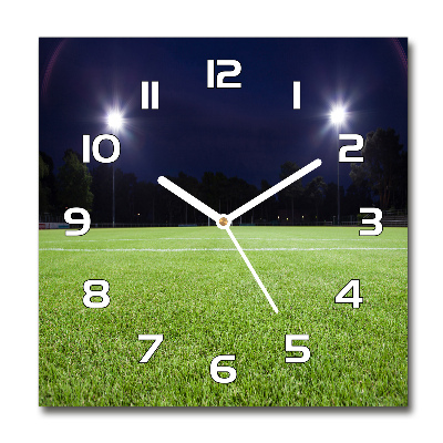 Horloge carrée en verre Terrain de football