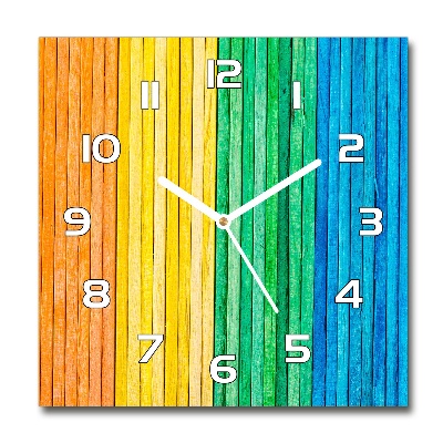 Horloge carrée en verre Rayures colorées