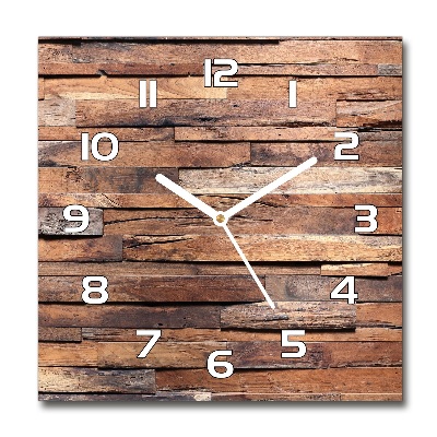 Horloge carrée en verre Mur en bois