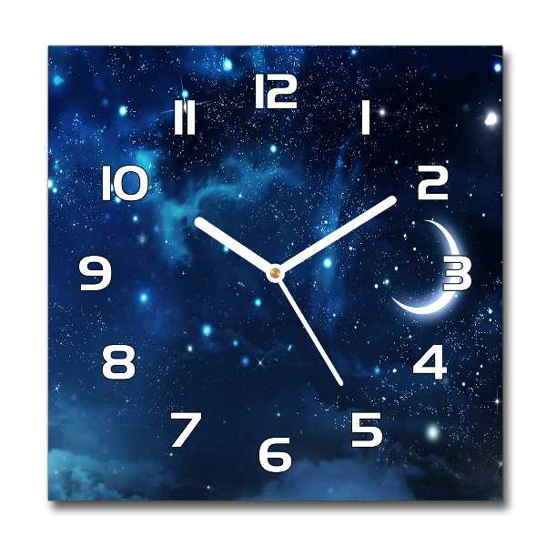 Horloge carrée en verre Ciel étoilé