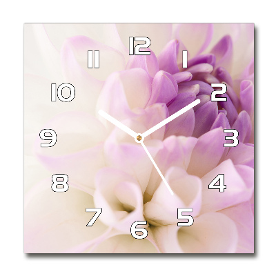 Horloge carrée en verre Dahlia blanc