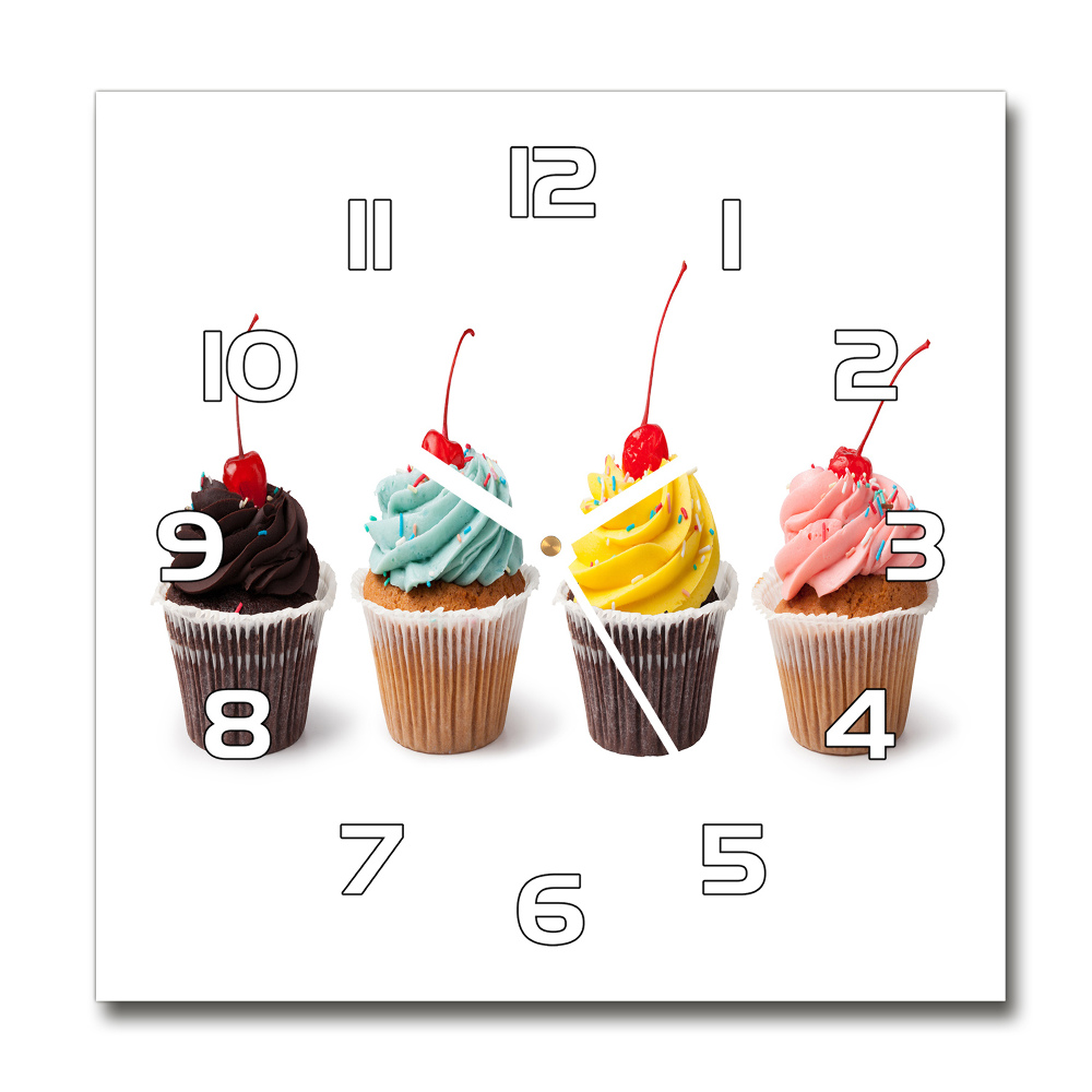 Horloge murale carrée Cupcakes