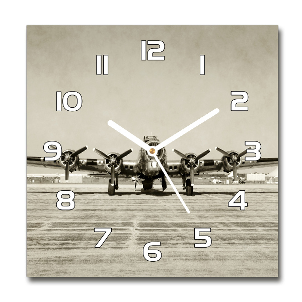 Horloge carrée en verre Vieux bombardier