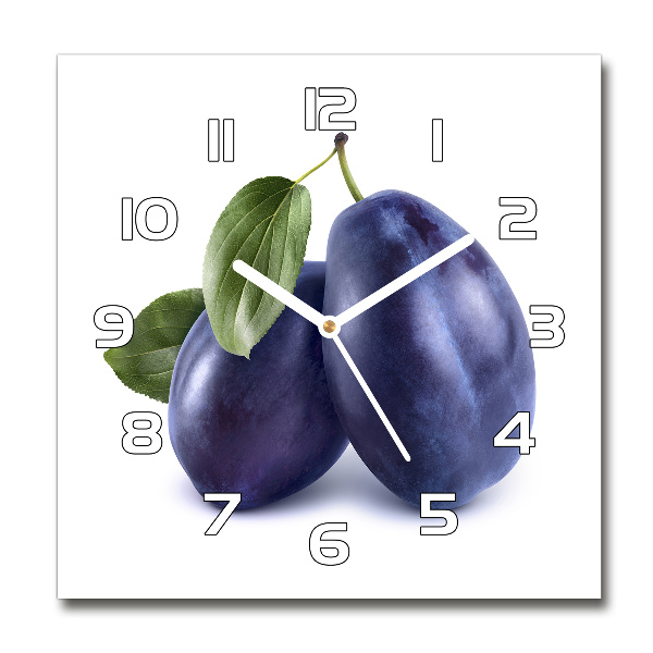 Horloge murale carrée Prunes