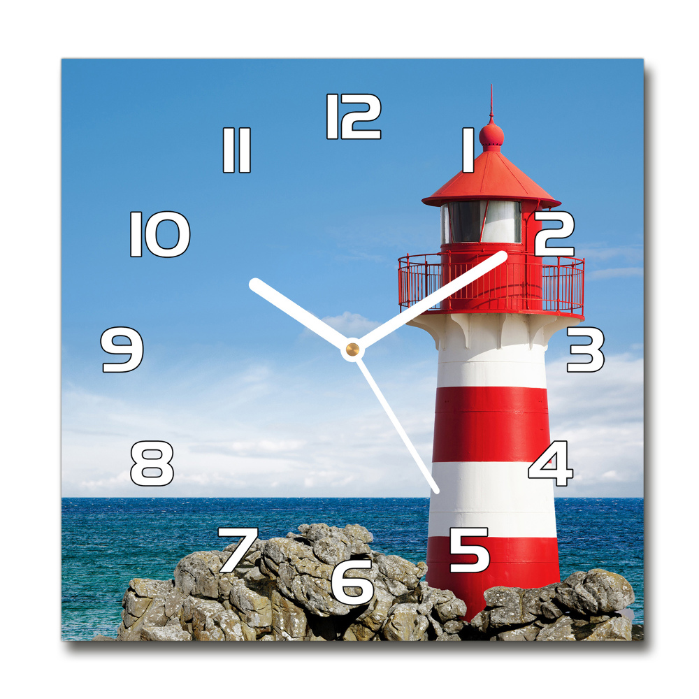 Horloge carrée en verre Phare