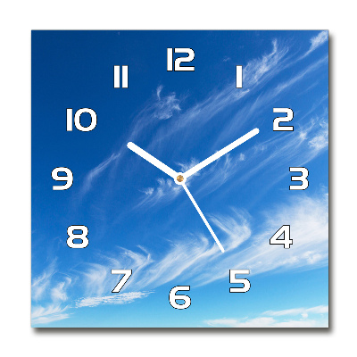 Horloge carrée en verre Ciel bleu