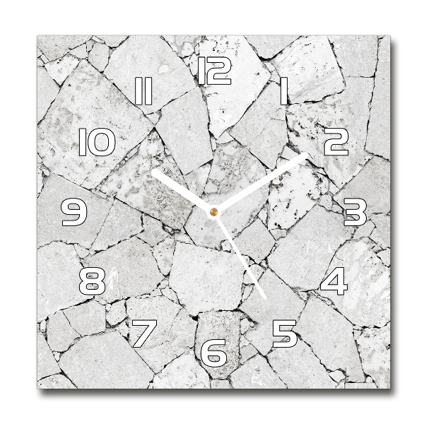Horloge carrée en verre Mur de pierres