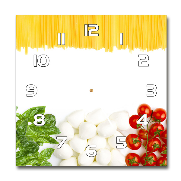 Horloge carrée en verre Drapeau italien