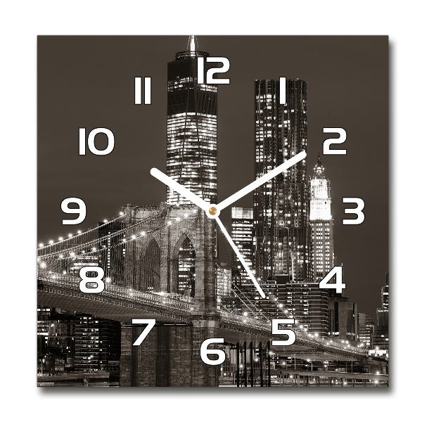 Horloge carrée en verre Manhattan New York