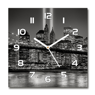 Horloge carrée en verre Manhattan gratte-ciel