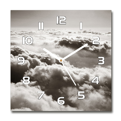 Horloge carrée en verre Nuages vus d'un oiseau