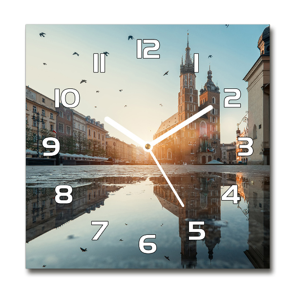 Horloge carrée en verre Cracovie Pologne