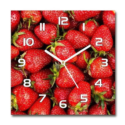 Horloge carrée en verre Fraises