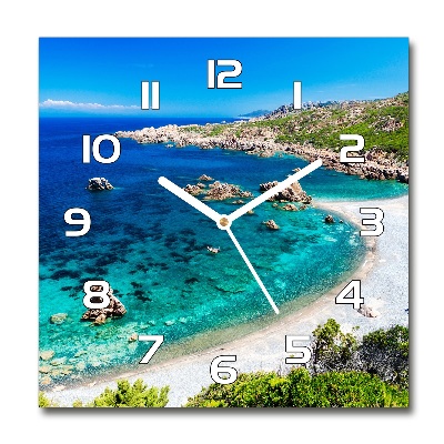 Horloge carrée en verre Baie maritime