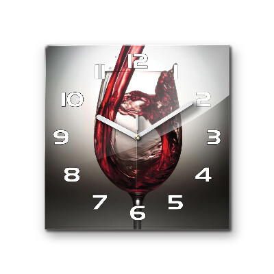 Horloge carrée en verre Vin rouge