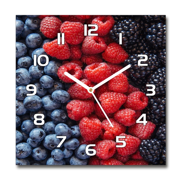 Horloge murale carrée Fruits des bois