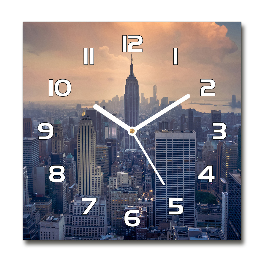 Horloge carrée en verre Manhattan New York