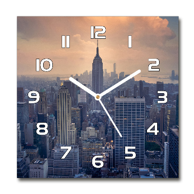 Horloge carrée en verre Manhattan New York