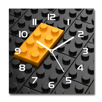 Horloge carrée en verre Briques Lego