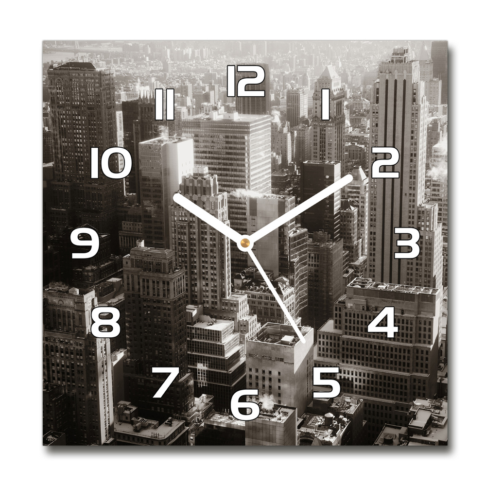 Horloge carrée en verre New York