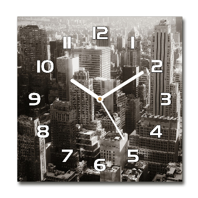 Horloge carrée en verre New York