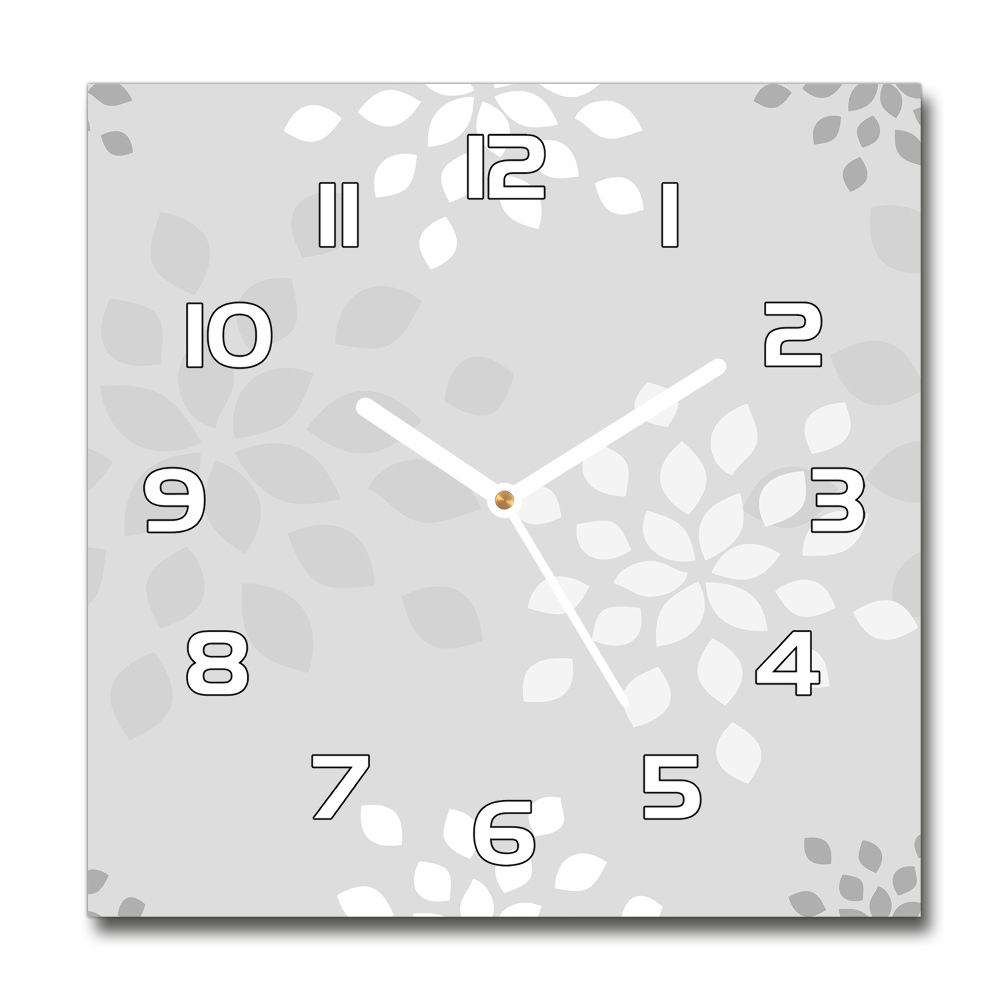 Horloge carrée en verre Motif floral