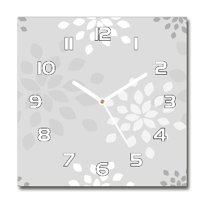 Horloge carrée en verre Motif floral