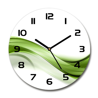 Horloge ronde Vague verte