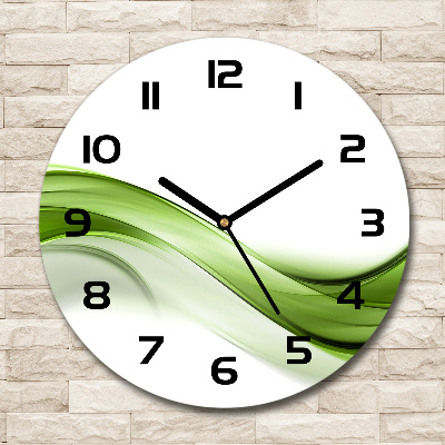 Horloge ronde Vague verte