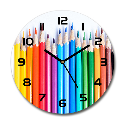 Horloge ronde Crayons de couleur