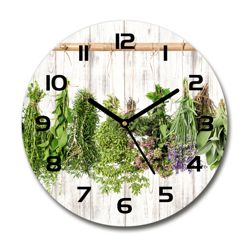 Horloge ronde Herbes sur un fil