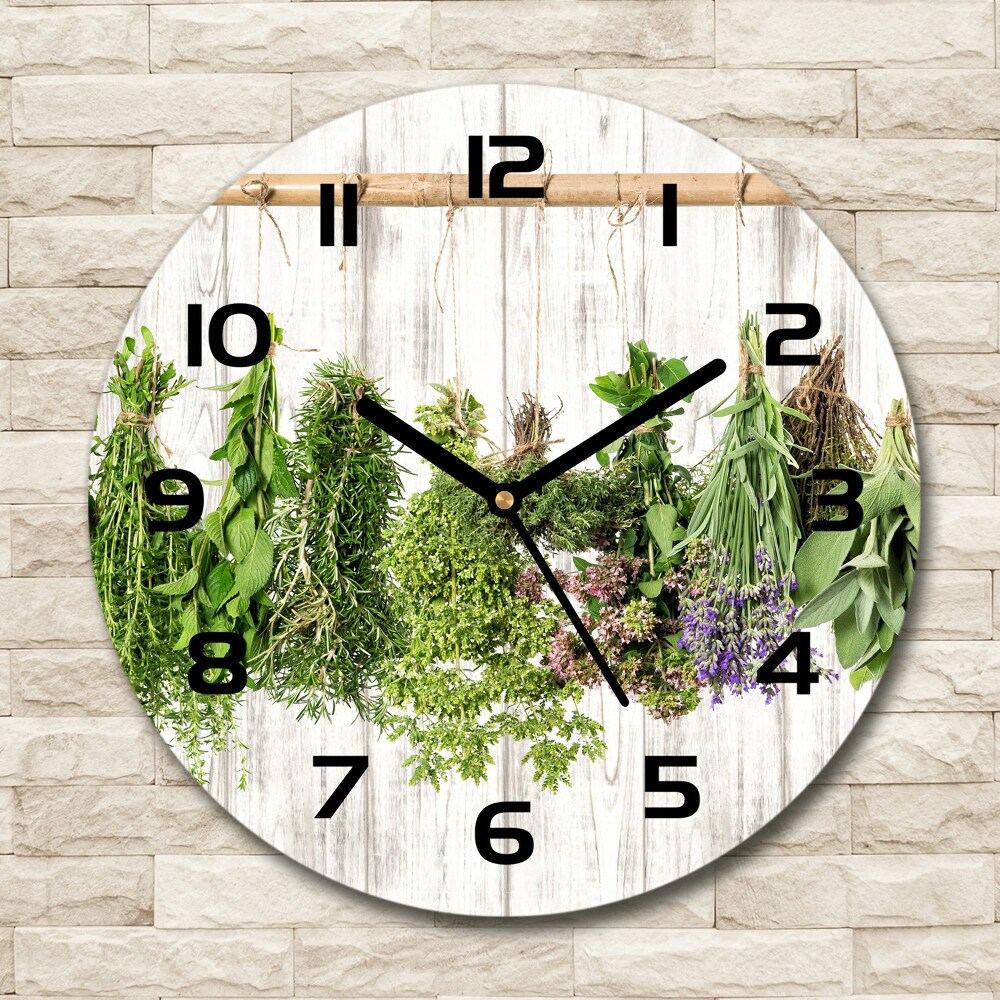 Horloge ronde Herbes sur un fil