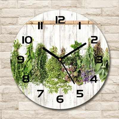 Horloge ronde Herbes sur un fil