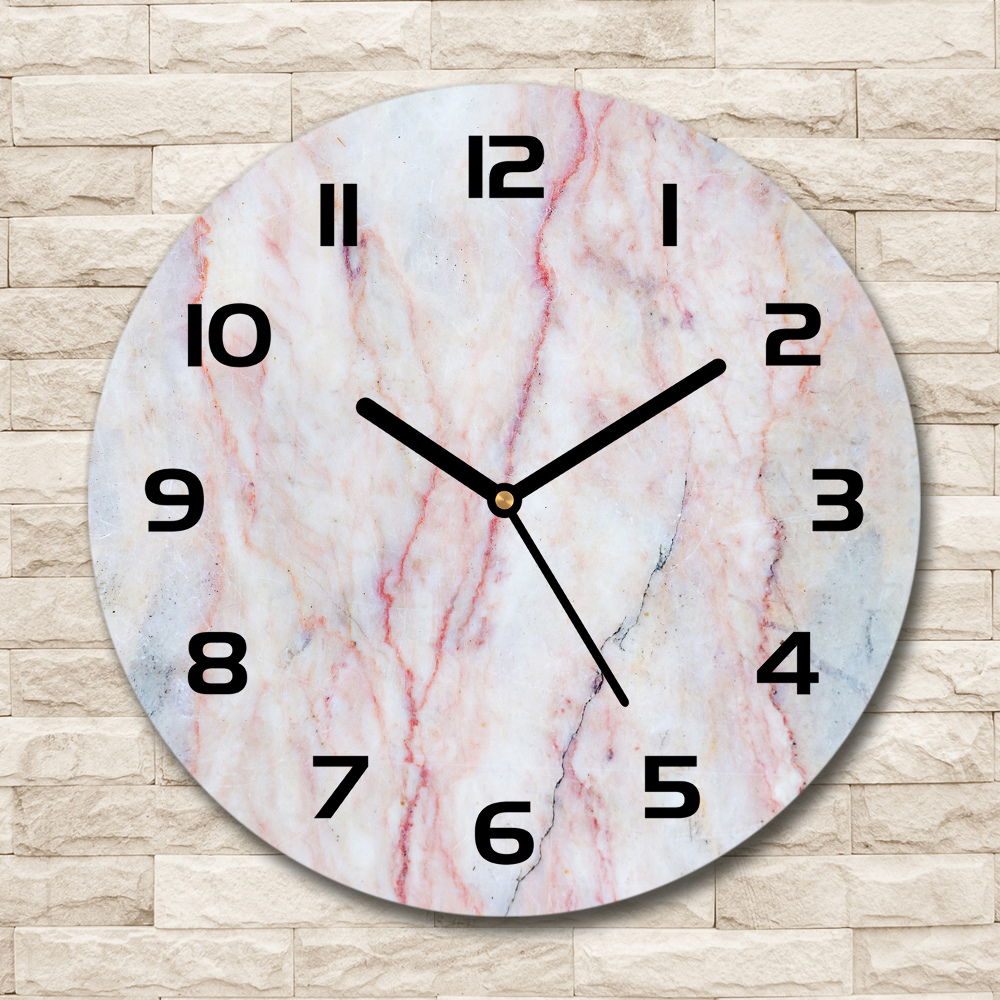 Horloge en verre ronde Marbre