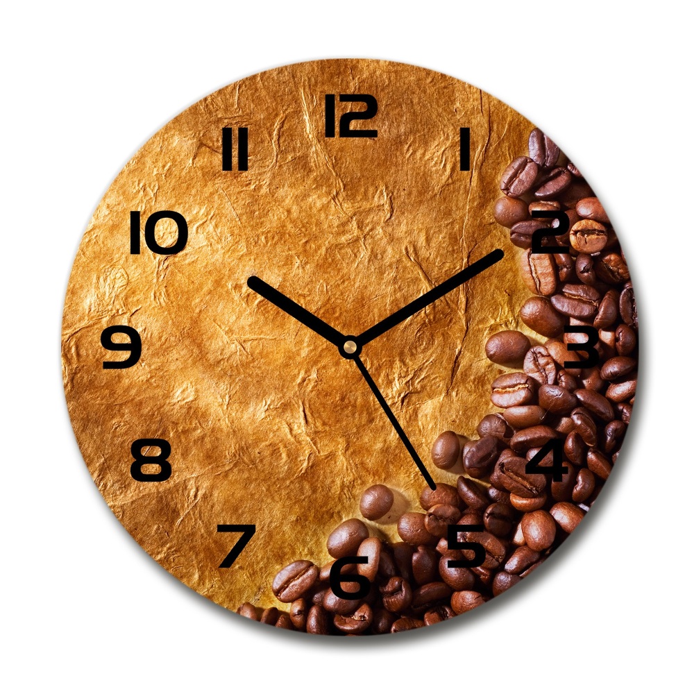 Horloge ronde Grains de café