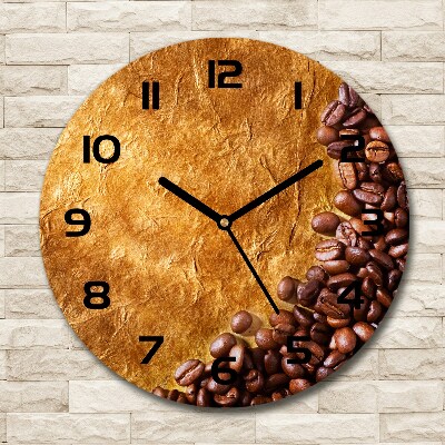 Horloge ronde Grains de café