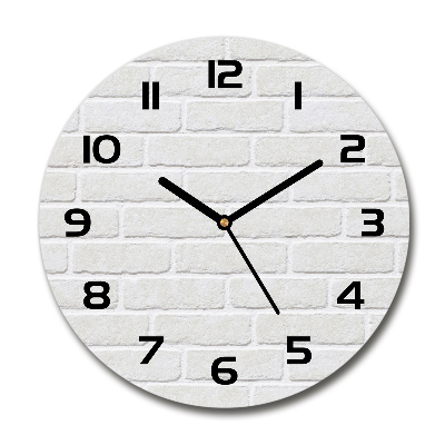 Horloge ronde Mur de briques blanc