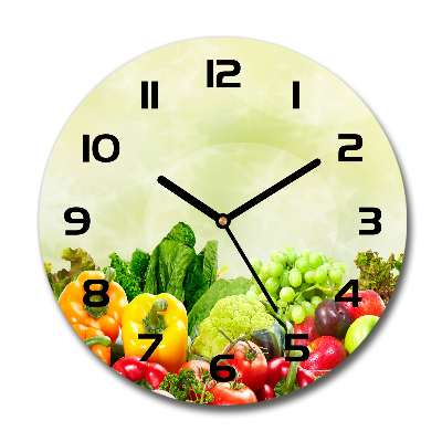 Horloge ronde murale Légumes