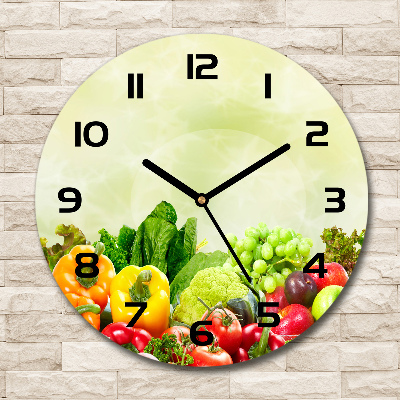 Horloge ronde murale Légumes