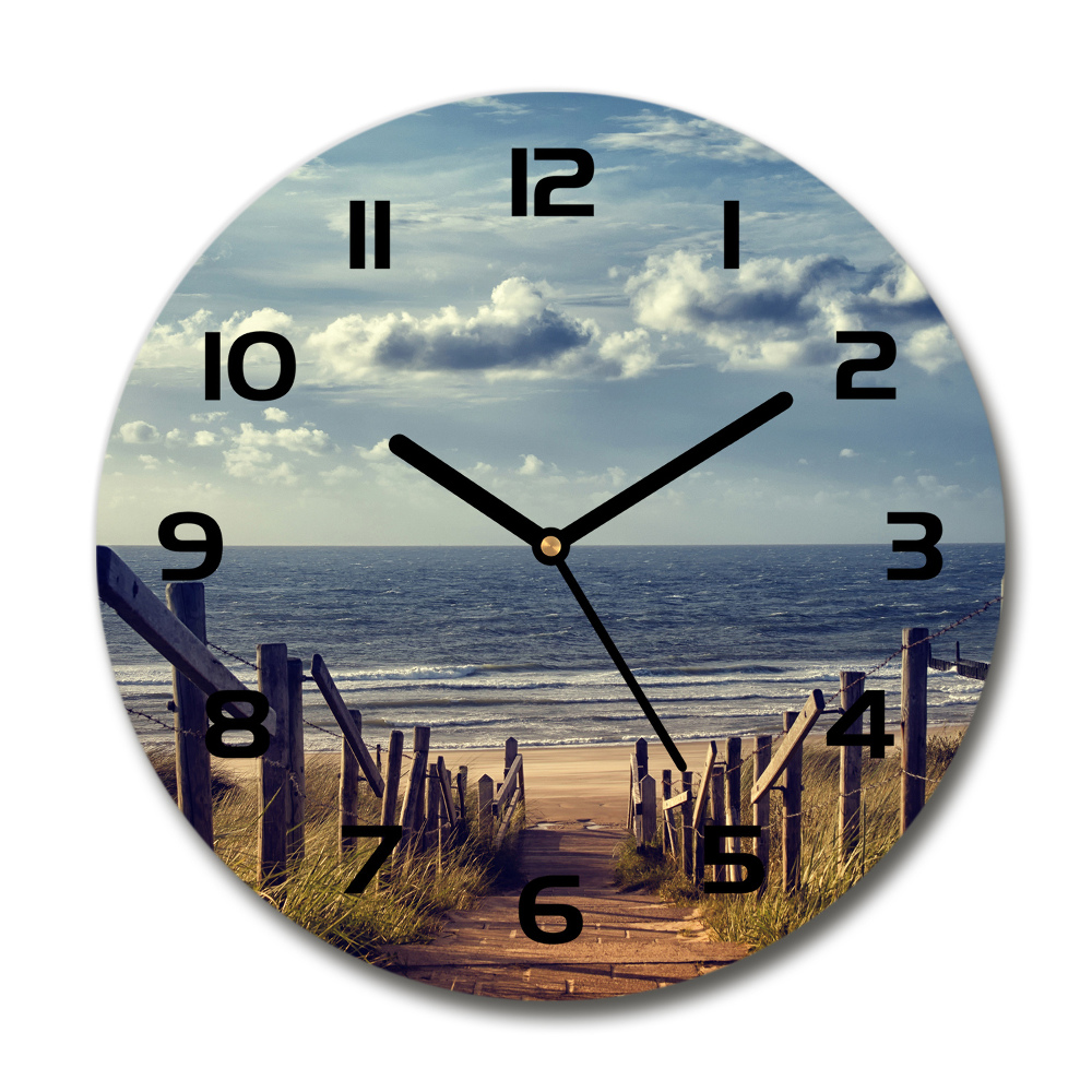 Horloge ronde murale Chemin vers la plage