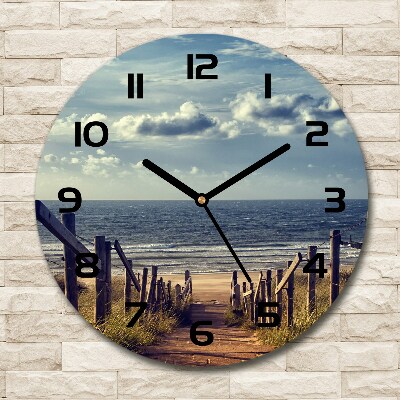 Horloge ronde murale Chemin vers la plage