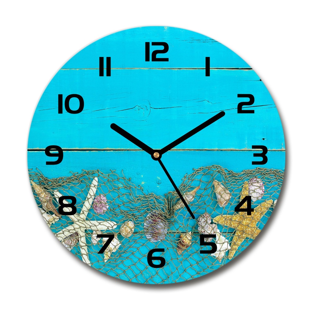 Horloge ronde Étoile de mer et coquillages