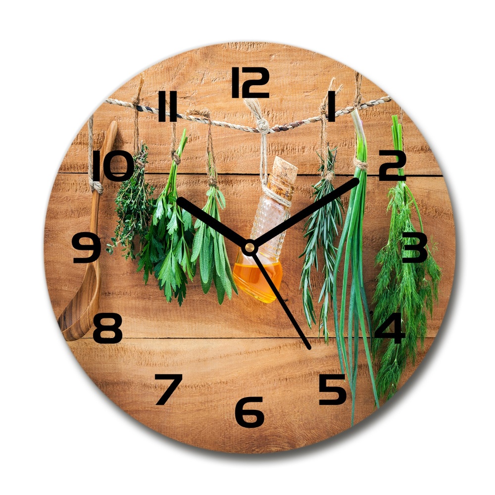 Pendule murale ronde Herbes sur un fil