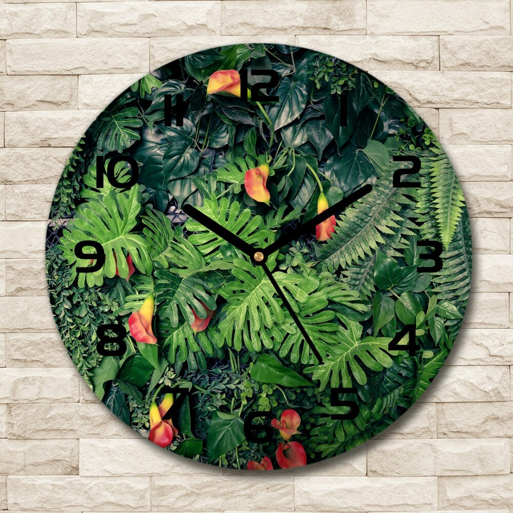 Pendule murale ronde Jungle exotique