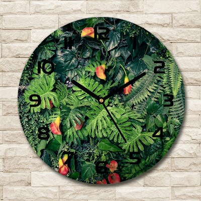 Pendule murale ronde Jungle exotique