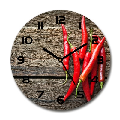 Horloge ronde en verre Piments