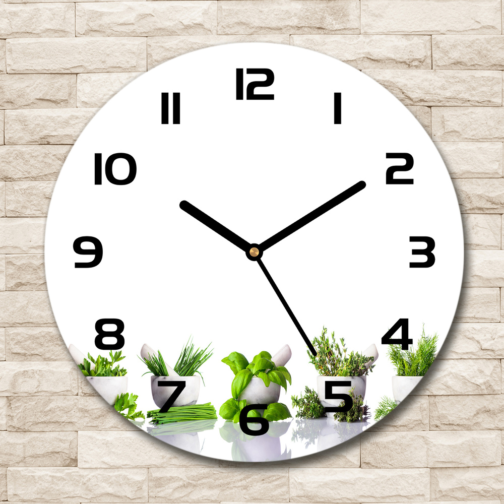 Horloge ronde murale Herbes