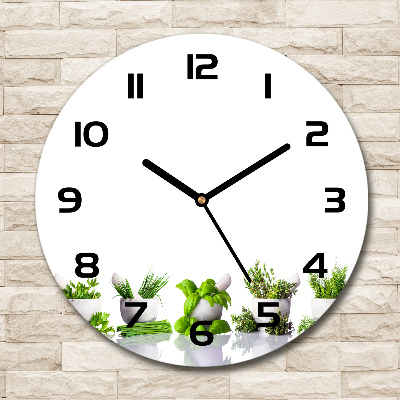 Horloge ronde murale Herbes