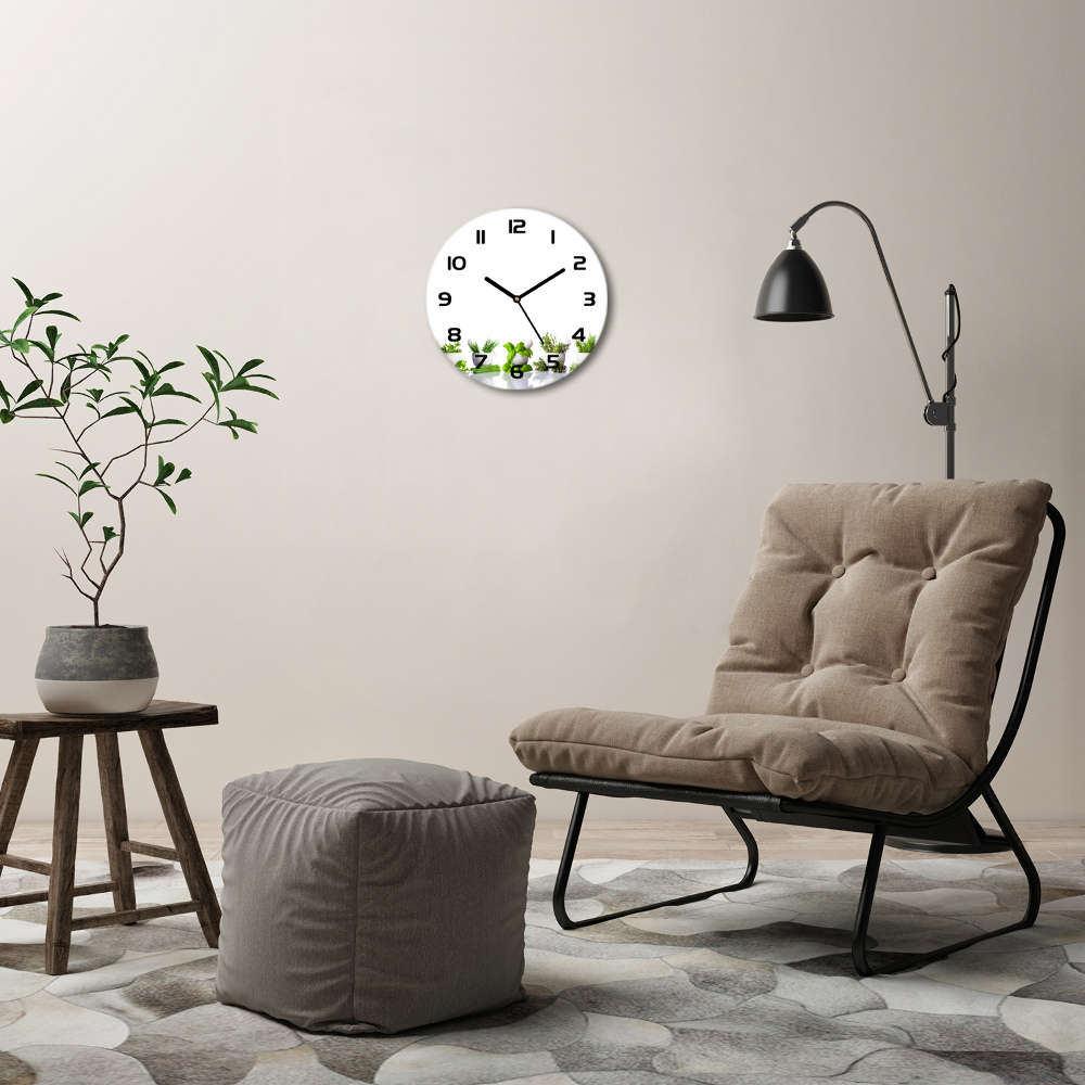 Horloge ronde murale Herbes