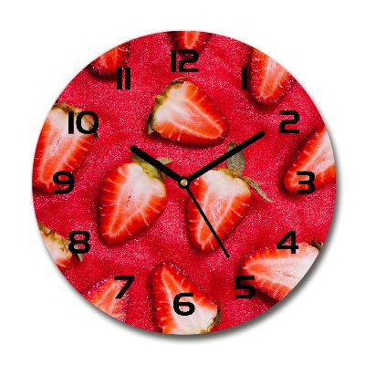 Pendule murale ronde Fraises coupées en morceaux